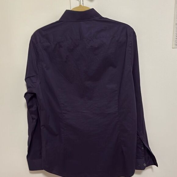 NWOT Express Mens 1 MX Purple Long Sleeve Cotton Dress Shirt. Size Medium - Picture 2 of 9